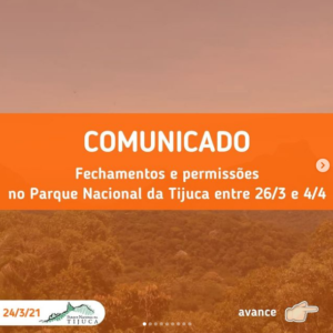 Comunicado do Parque Nacional da Tijuca