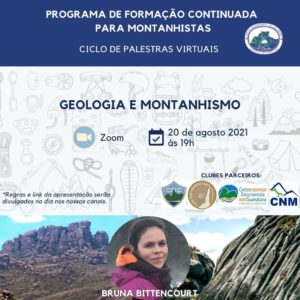 Palestra Geologia e Montanhismo – Bruna Bittencourt – 20/08/21
