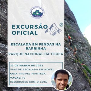 Excursão Oficial: Fendas da Barrinha com Miguel Monteza – 27.03.22