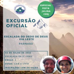 Excursão Oficial: Escalada do Dedo de Deus – Via Leste com Caiê e Lívia – 02.07.22