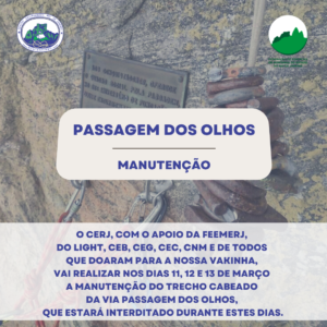 Passagem dos Olhos – manutenção de 11 a 13.03.23