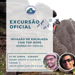 Excursão Oficial: Invasão de escalada com top rope no Vidigal com Breno e Charles – 03.06.23