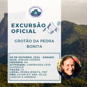 Excursão Oficial: Grotão da Pedra Bonita com Miriam Gerber – 26.10.24